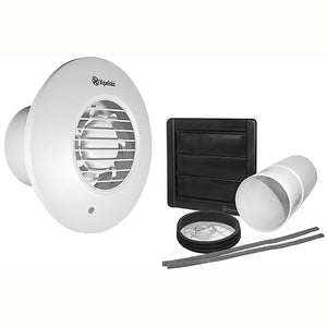 Xpelair Simply Silent LV100PIRR Round 100mm PIR Fan with Wall Kit - 93016AW