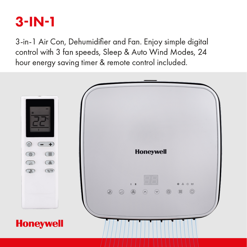 Honeywell 9000 BTU WiFi Compatible Portable Air Conditioner With Voice Control - White - HG09CESAKG, Image 6 of 10