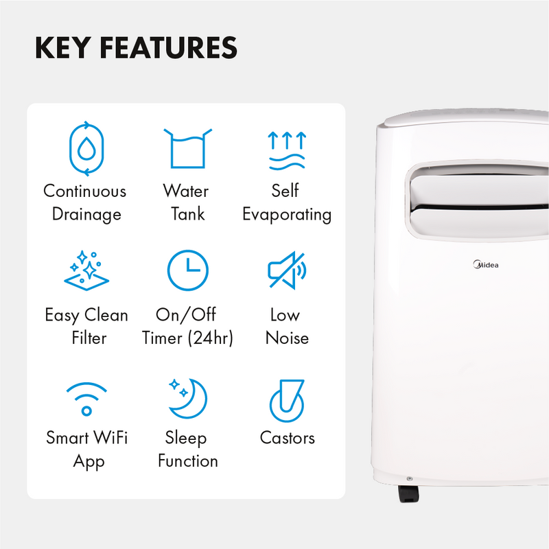 Midea Comfee 9000 BTU WiFi Compatible Portable Air Conditioner - White - MPPFA-09CRN7 - Return Unit, Image  of 9
