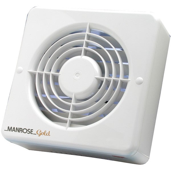 Manrose 12W Gold Axial Bathroom Extractor Fan with Humidity control and Pullcord - MG100HP, Image 1 of 1