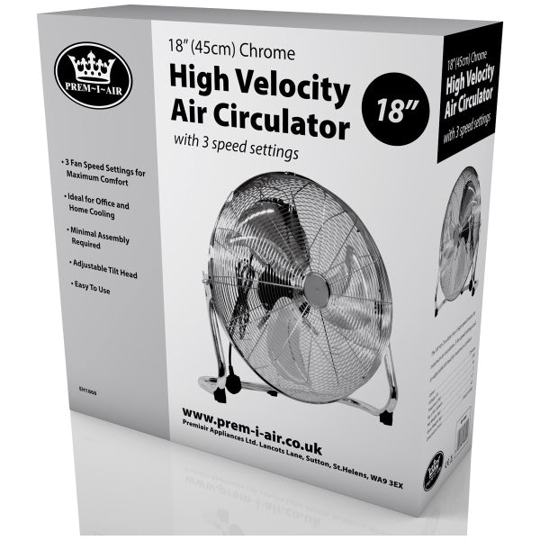 Premiair 18" Air Circulator Chrome - EH1868, Image  of 2
