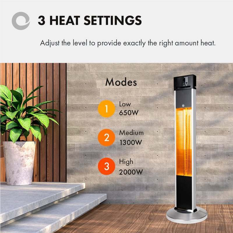 Devola Master 2kW Freestanding Patio Heater with Remote Control -  DVXSPH20FSB, Image 5 of 9
