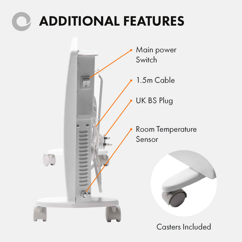 Devola Eco 1.5kW Panel Heater With 24hr/7 Day Timer - DVNDM15 - Return Unit, Image 4 of 7