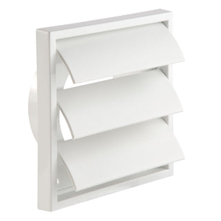 Manrose 100mm/4" External Wall Grille with Round Spigot and Gravity Shutters  - 1162