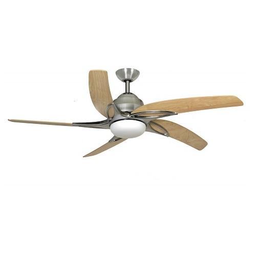 Fantasia Elite Viper Plus 44inch. Ceiling Fan with Maple Blade & LED Light - Stainless Steel - 116028