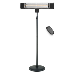 Devola Platinum 2.4kW Stand Mounted Patio Heater with Remote Control IP65 - Black - DVPH24PSMB