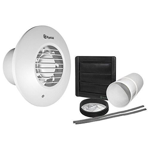 Xpelair 93014AW Simply Silent LV100HTR 4"/100mm Humidistat Round Intermittent Extractor Fan Kit
