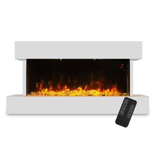Devola 2kW Electric Fireplace Suite White 558x1170mm - DVWFS2000WH