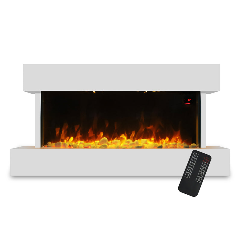 Devola 2kW Electric Fireplace Suite White 558x1170mm - DVWFS2000WH, Image 1 of 7