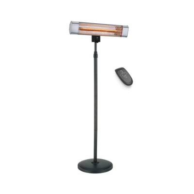 Devola Platinum 1.8kW Stand Mounted Patio Heater with Remote Control IP65 - Silver - DVPH18PSMSL, Image 1 of 1