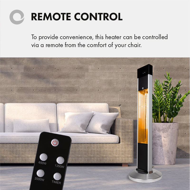 Devola Master 2kW Freestanding Patio Heater with Remote Control -  DVXSPH20FSB, Image 7 of 9
