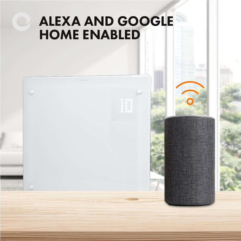 Devola Designer 1kW Smart Glass Panel Heater with Timer White - DVPW1000WH - Return Unit, Image  of 9