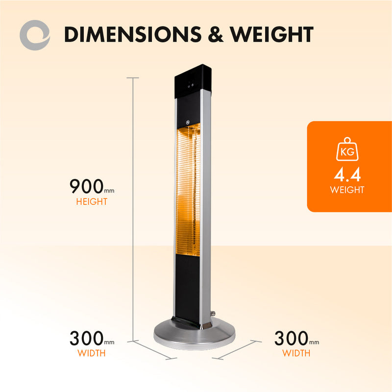 Devola Master 2kW Freestanding Patio Heater with Remote Control -  DVXSPH20FSB, Image 4 of 9