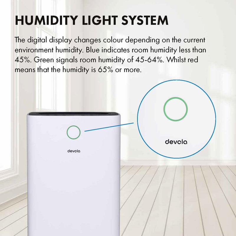 Devola 12L Compressor Dehumidifier with Wi-Fi, White - DV12LWF, Image  of 13