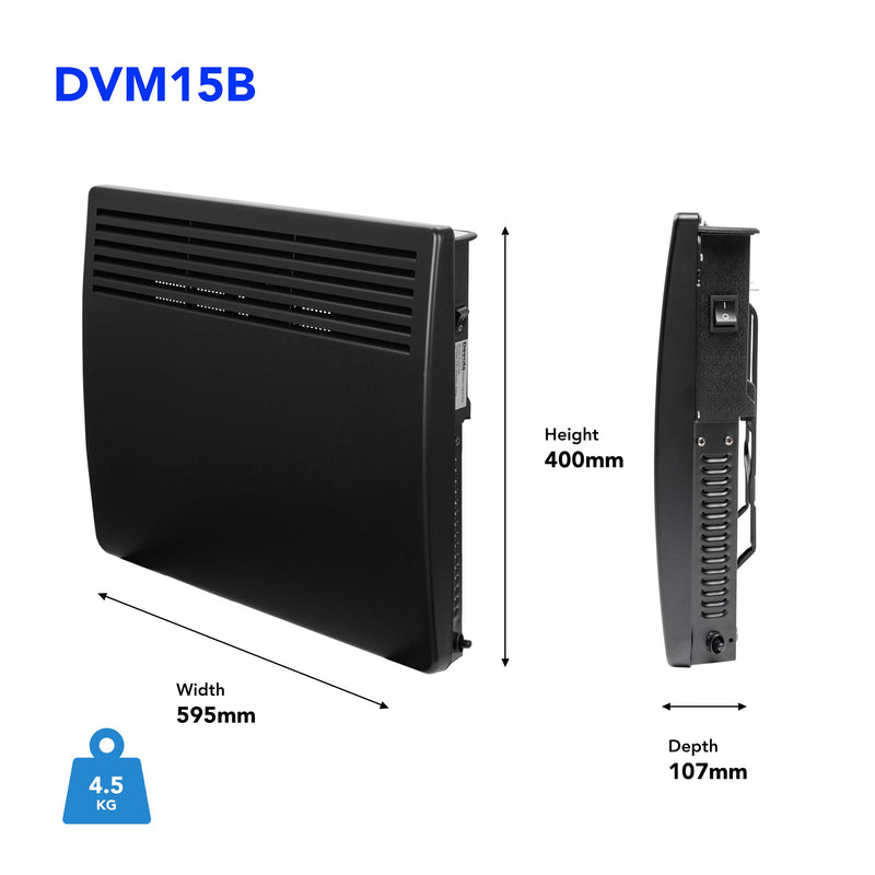 Devola Eco 1.5kw Panel Heater With 24hr/7 Day Timer - DVM15B - Return Unit, Image 4 of 7