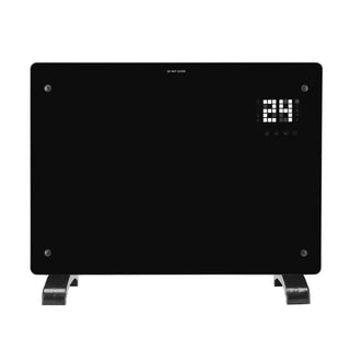 Devola Designer 1.5kW Smart Glass Panel Heater with Timer Black - DVPW1500B - Return Unit