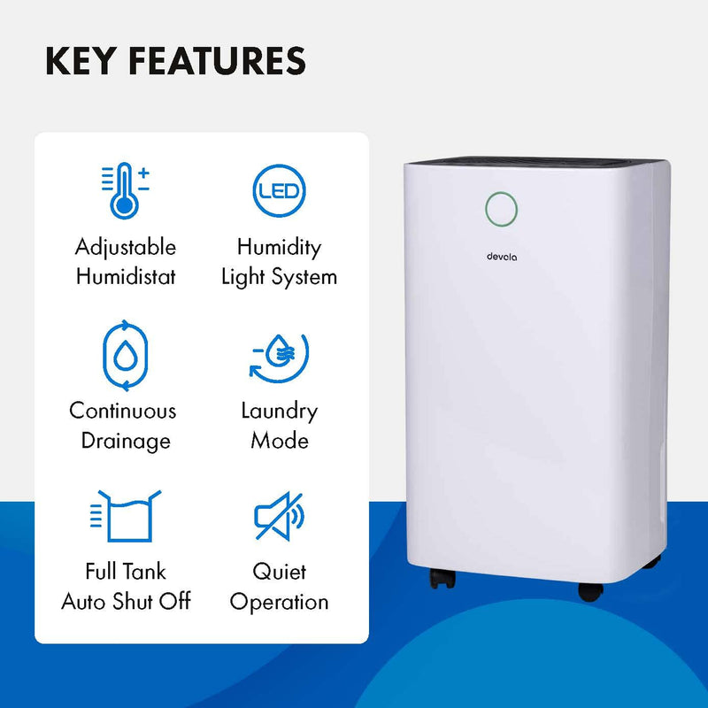 Devola 12L Compressor Dehumidifier with Wi-Fi, White - DV12LWF, Image  of 13