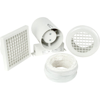 Vent-Axia Minivent 100mm (4") Inline Shower Extractor Fan Kit - 248710