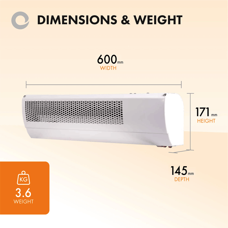 Devola 3KW Air Curtain - DVSH3000WH, Image  of 9