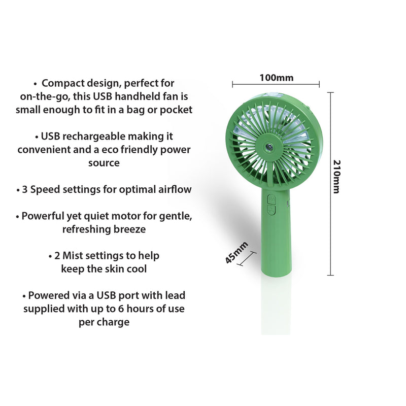 Premiair Portable Handheld Mist Fan Green - EH1950G, Image  of 3