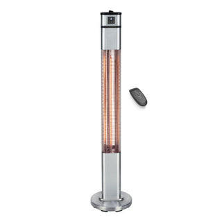 Devola Platinum 2kW Floor Standing Patio Heater with Remote Control IP65 Silver - DVPH20PFSSL - Return Unit