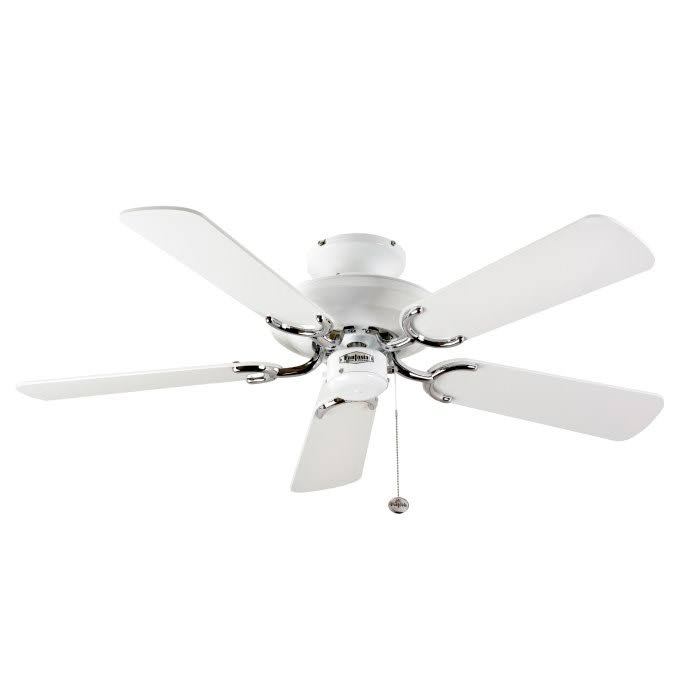 Fantasia Mayfair 42inch. Ceiling Fan with White Blade - Stainless Steel - 110606