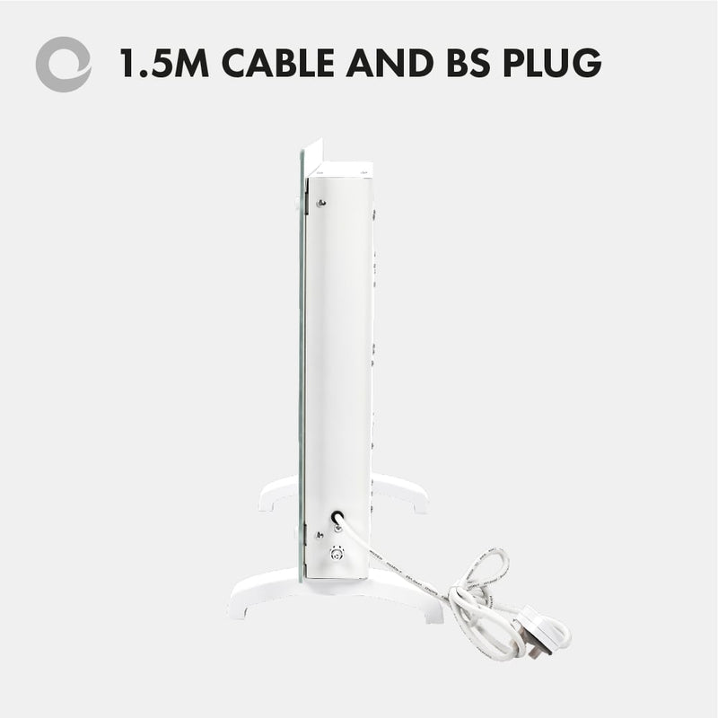 Devola Designer 1kW Smart Glass Panel Heater with Timer White - DVPW1000WH - Return Unit, Image  of 9