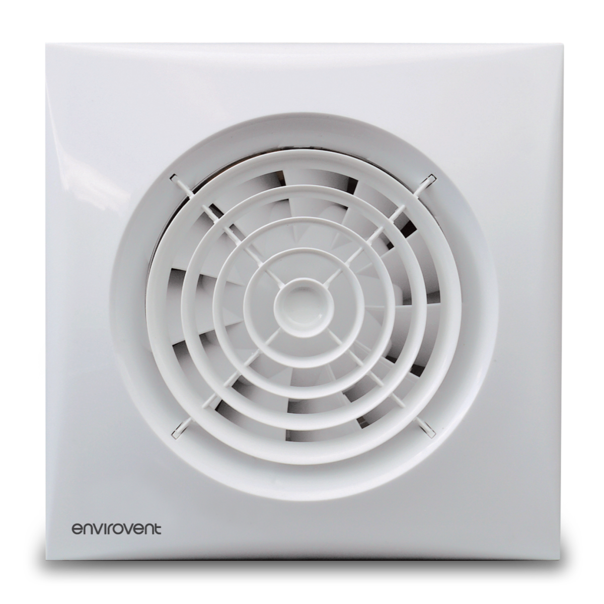 Image of an envirovent sil100t white extractor fan on a white background