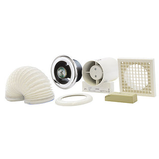 Manrose VSL100TC 4inch. Chrome Showerlite/Fan Kit (Return Unit)