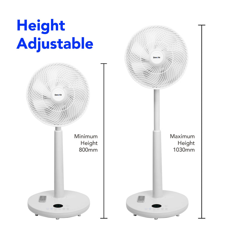 Devola Low Noise 30W 12 Speed 12-inch DC Pedestal Fan - White - DV12DCPFAN, Image  of 10