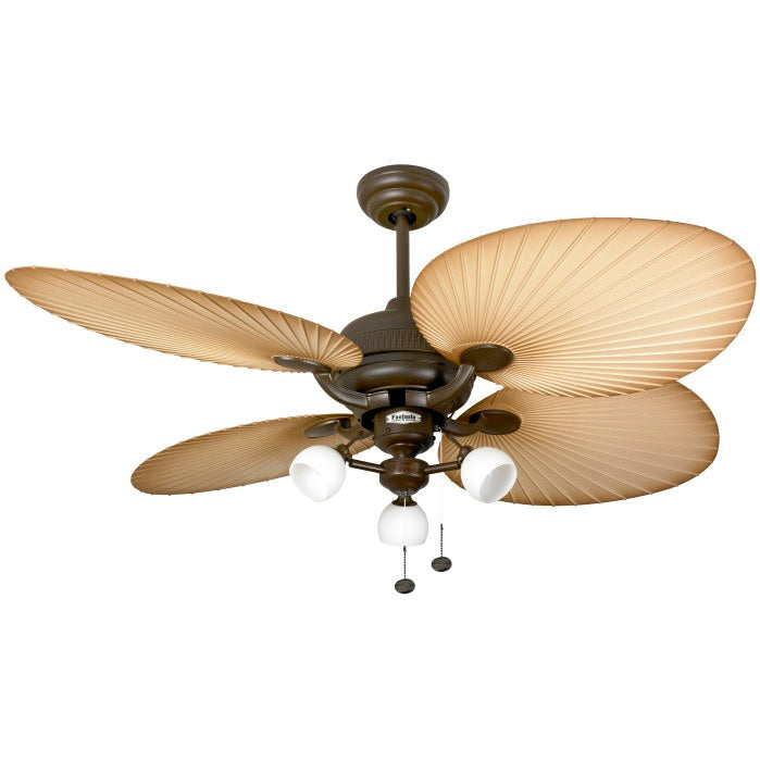 Fantasia Palm Combi 52inch. Outdoor Fan Ceiling Fan with Brown Blade & Light - Chocolate Brown - 114871, Image 1 of 1