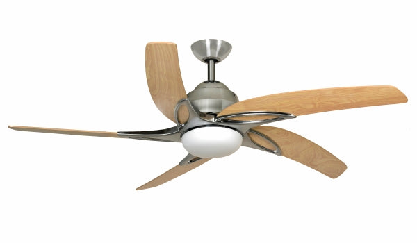 Fantasia Elite Viper Plus 44inch. Ceiling Fan with Maple Blade & Light - Stainless Steel - 114727