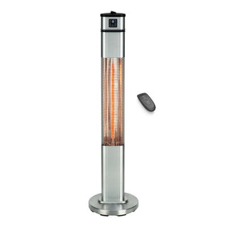 Devola Platinum 1.6kW Floor Standing Patio Heater with Remote Control IP65 Silver - DVPH16PFSSL