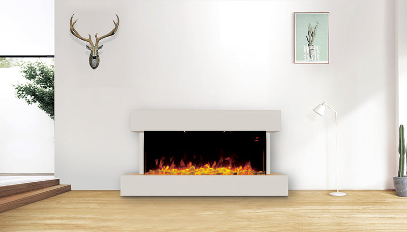 Devola 2kW Electric Fireplace Suite White 558x1170mm - DVWFS2000WH, Image 6 of 7