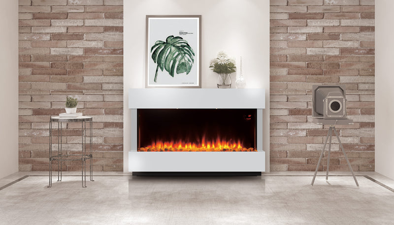 Devola 2kW Electric Fireplace Suite White 580x928mm - DVWFL2000WH, Image 6 of 7