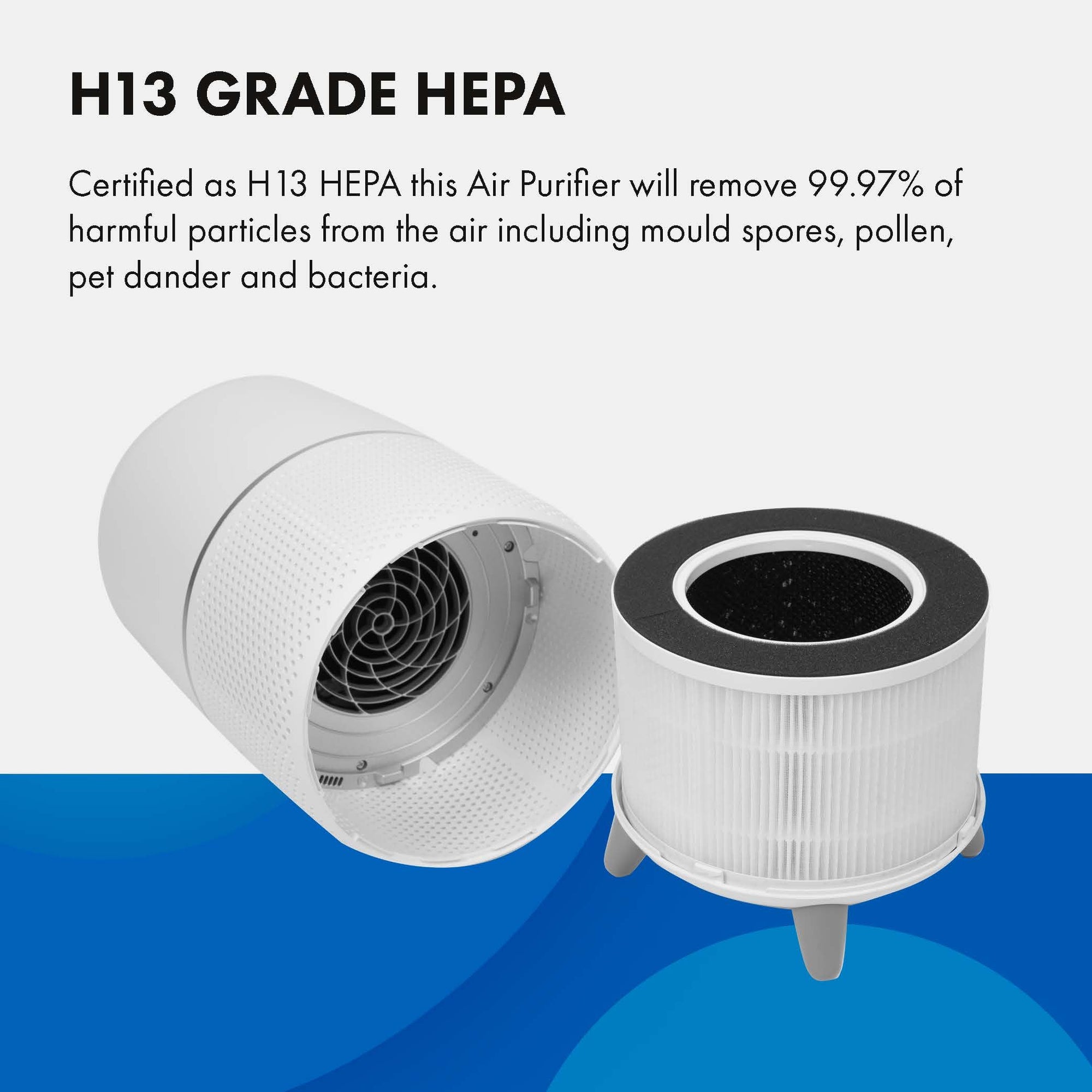 Devola Air Purifier with HEPA and Activated Carbon Filter with Feet